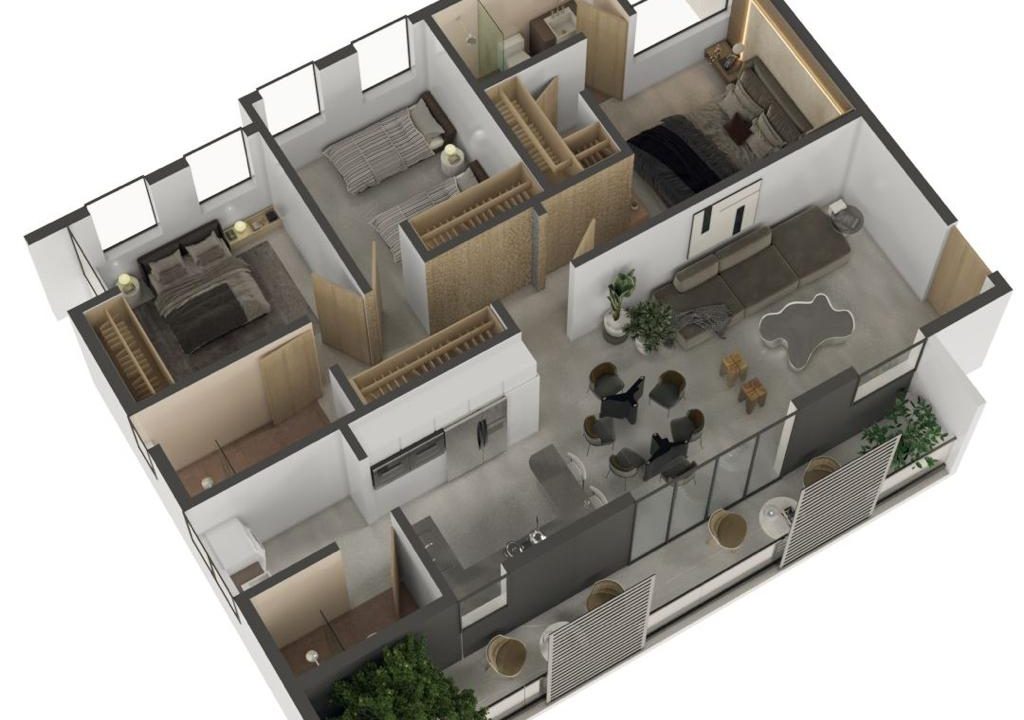 Plano de  3 habitaciones