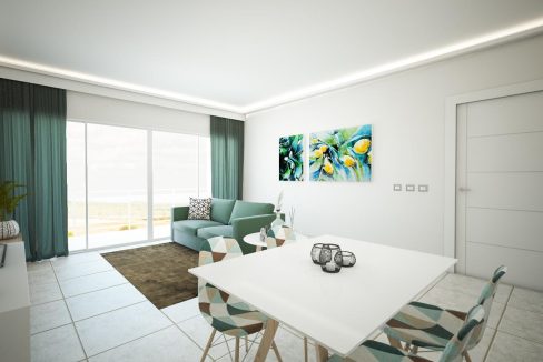 Comedor, sala - apartamento 1 hab